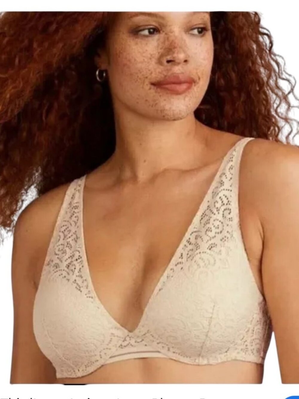 ThirdLove Size 38C Artisan Lace Plunge Bra Cream